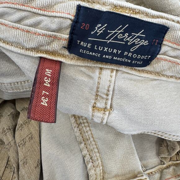 34 Heritage Jeans Mens 34 (35x29 ACTUAL) Courage Mid Rise Light Tan Denim HEMMED - Picture 8 of 12